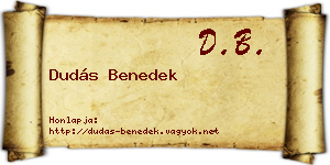 Dudás Benedek névjegykártya