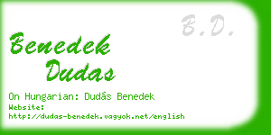 benedek dudas business card